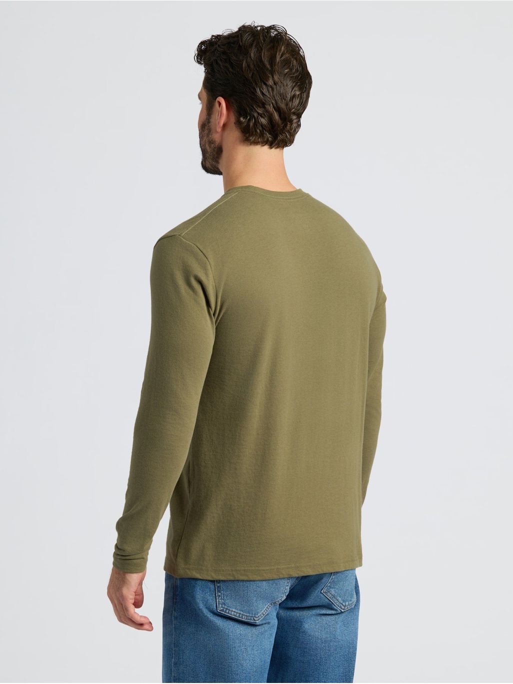 True Classic Men's Long-Sleeve Crewneck Shirt - Military Green Nwt Size Xl — image 5 of 8